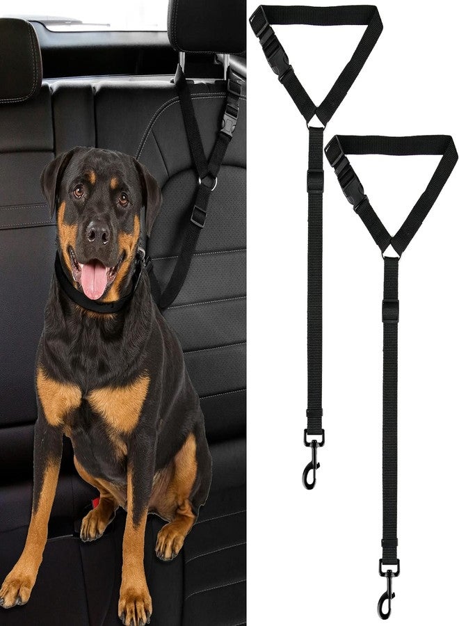 MIXEN Dog Cat Safety Seat Belt Strap Car Headrest Restraint Adjustable Nylon Fabric Dog Restraints Vehicle Seatbelts Harness,Durable, 360 Degree Swivel Attach Won't Twist, Reflective, Easy to Use - Image 4